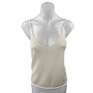 NEW Zara Cream White Sleeveless Cami Camisole Crochet Knit Crop Tank Top Size M